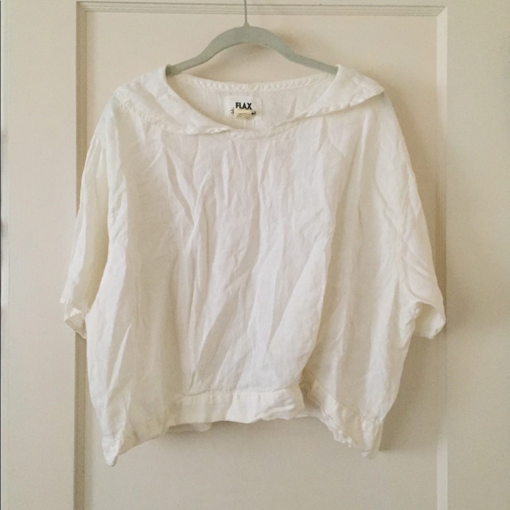 FLAX Linen sailor crop top